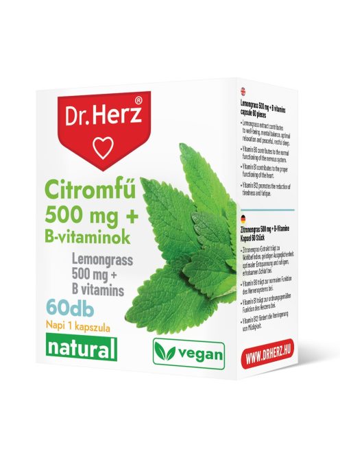 Dr. Herz citromfű 500mg+b-vitaminok kapszula 60 db