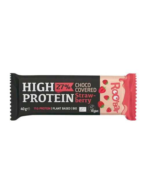Roobar Bio Fehérjés szelet Földieper Rózsaszín 40g 