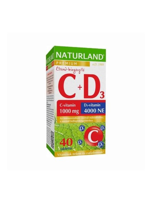 Naturland Prémium C+D Vitamin Tabletta 40 db
