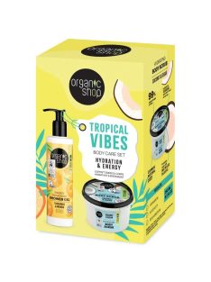   Organic Shop Hidratáló és energetizáló testápoló szett “Trópusi hangulat” ( Energy tusfürdő mandarinnal és mangóval+Hidratáló testradír kókusszal és cukorral ) 280ML+250ML