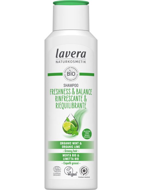 lavera H sampon Freshness and Balance zsíros hajra VEGÁN 250 ml 