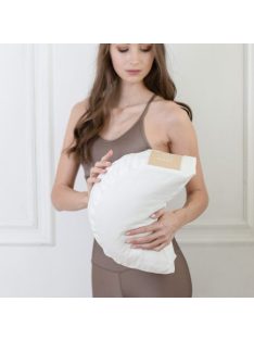   PRANA Extra standard huzat 36x23x12 cm félhold ülőpárnához (standard + vegán bőr fül) - White Dream - CSAK KÜLSŐ HUZAT