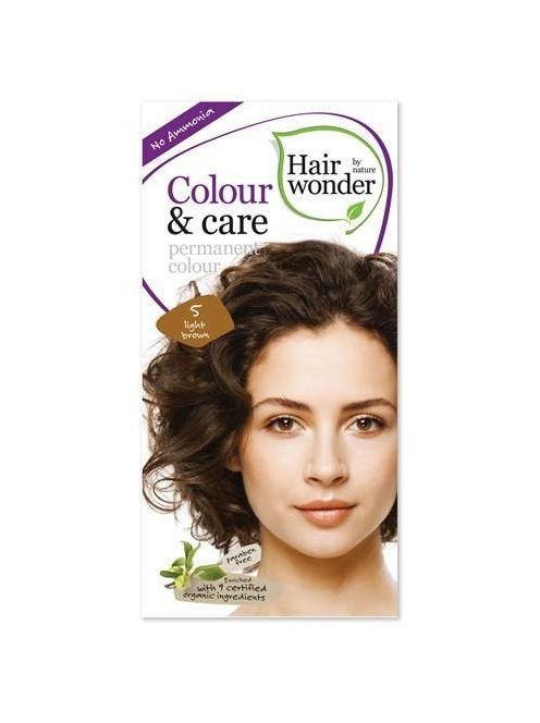 Hairwonder hajfesték, Colour & Care 5. Világosbarna 100 ml