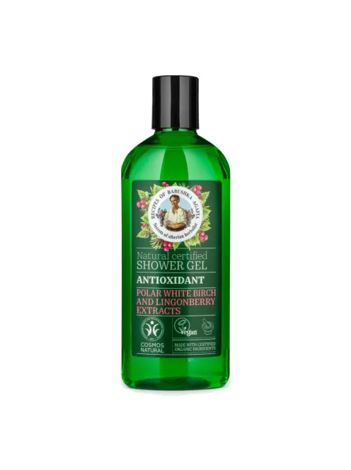 Babushka Agafia Antioxidáns tusfürdő gél sarki fehérnyír- és vörösáfonya-kivonattal 260ml