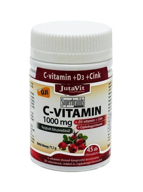 Jutavit C-Vitamin + D3 + Cink 1000 Mg nyújtott felszívódású tabletta 100 db