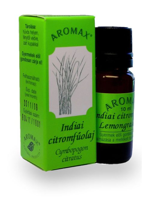 Aromax illóolaj, Indiai citromfűolaj (Cymbopogon citratus) 10 ml