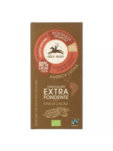 Alce Nero Bio 80% Étcsokoládé Kakaóbab-Darabokkal 100 g 