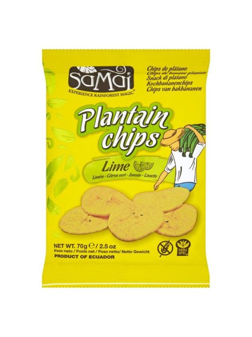Samai Plantain Chips Lime 70 g -- készlet erejéig, a termék lejárati ideje: 2024.05. 