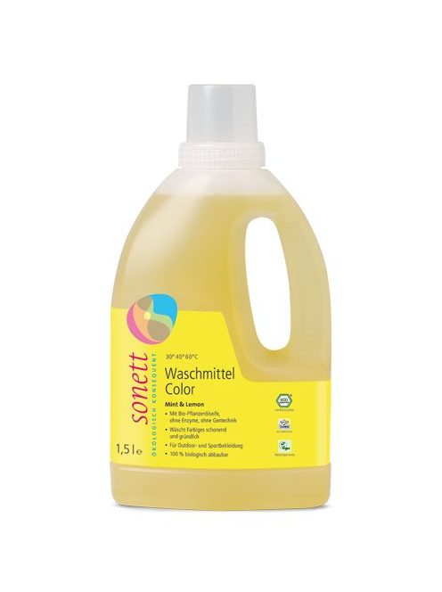 Sonett Folyékony mosószer színes mosáshoz menta/citrom 1,5 l