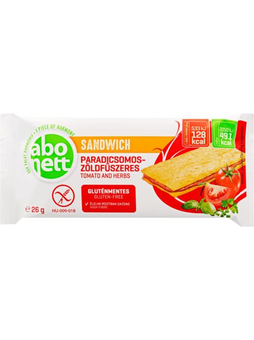 Abonett Sandwich Paradicsom-Zöldűszeres Gluténmentes 26 g