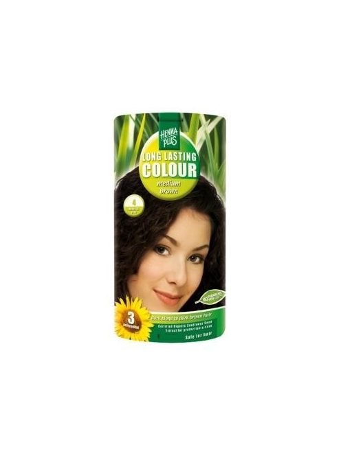 Hairwonder by  HennaPlus női tartós hajfesték, barna árnyalat, középbarna (4) (Long Lasting Colour, Medium Brown)