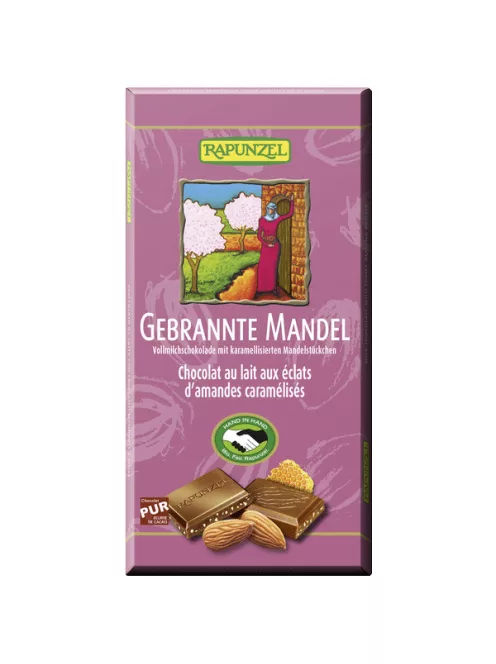 Rapunzel Bio Tejcsokoládé mézes mandulás grillázzsal 100g