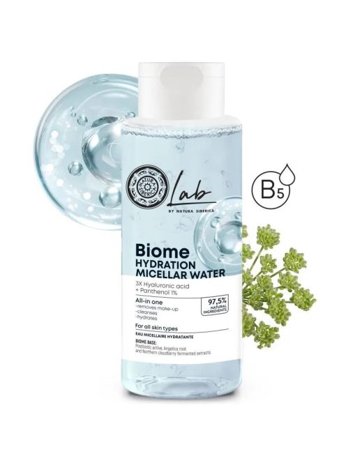 Natura Siberica Lab Biome Hidratáló Micellás víz Hialuronsav + B5 Panthenol 400ml