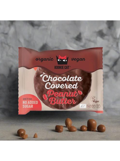 Kookie Cat Mogyoróvajas keksz csokiba mártva Bio 50g 
