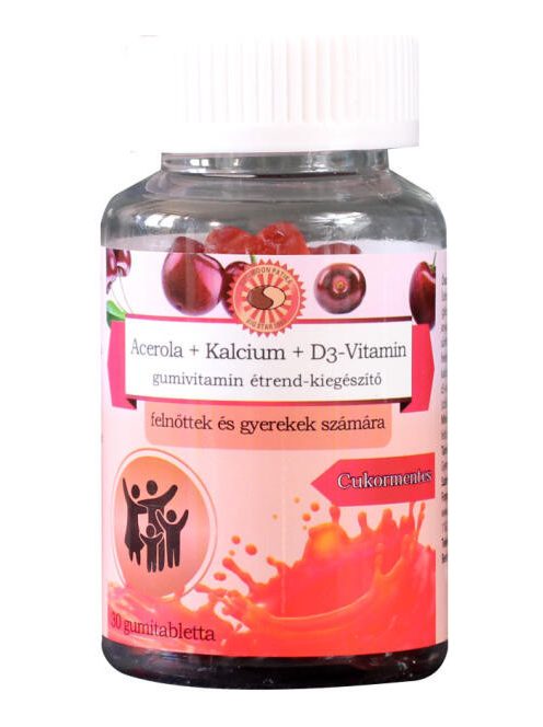 Sun Moon acerola+kalcium+d3-vitamin étrend-kiegészítő gumivitamin 30 db