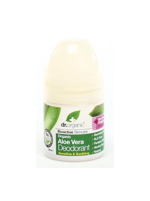 Dr. Organic Bio Aloe Vera bőrnyugtató golyós dezodor (deo-roll on) 50 ml