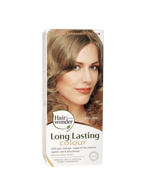 Hairwonder by HennaPlus női tartós hajfesték, szőkés árnyalat, középszőke (7) (Long Lasting Colour, Medium Blond)