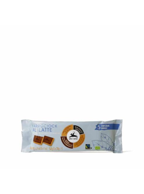 Alce Nero BIO Tönkölybúza keksz tejcsokoládéval bevonva 5x28g (140g)
