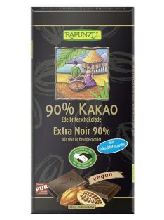   Rapunzel Bio csokoládé, Keserűcsokoládé 90%-os kókuszvirágcukorral 80 g