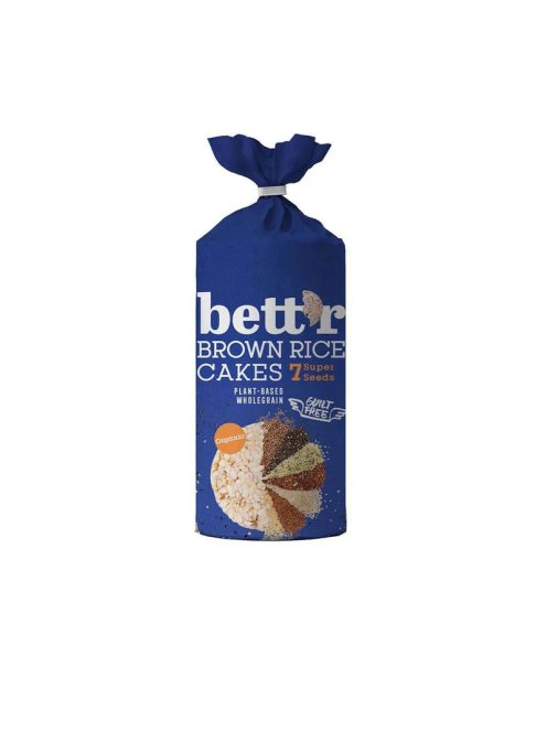 Bett'r Puffasztott rizs tallér 7szuper maggal Bio 120g 