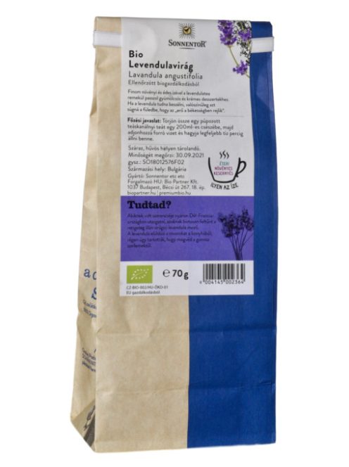 Sonnentor Bio Levendulavirág tea - ömlesztett 70 g