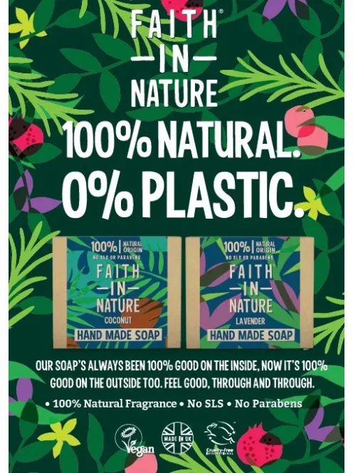 Faith in Nature Szilárd szappan, Illatmentes 100g