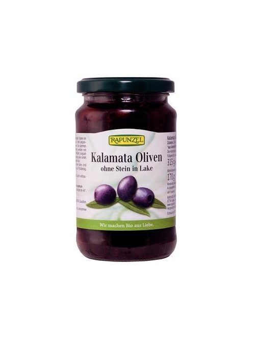 Rapunzel Bio előételek, olajbogyó, Kalamata magozott oliva felöntőlében 315 g