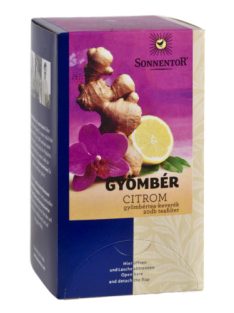   Sonnentor adagoló dobozos Bio teák, Gyömbér citrom tea - filteres 32 g