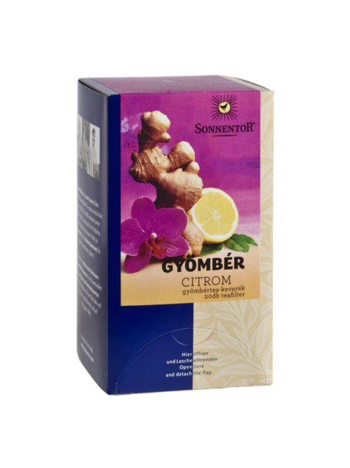 Sonnentor Bio adagoló dobozos tea, Gyömbér citrom tea - filteres 32 g
