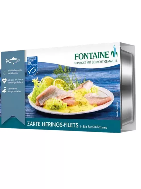 Fontaine Hering bio mustáros kapormártásban 200g