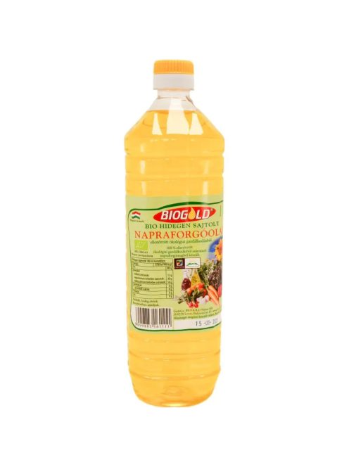 Biogold Bio étolaj, napraforgó olaj, hidegen sajtolt 1 liter