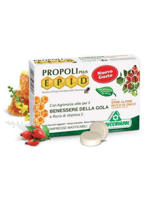 Specchiasol Cukormentes Propolisz szopogatós tabletta -cinkkel dúsítva,alpesi gyógynövénnyel 20 db