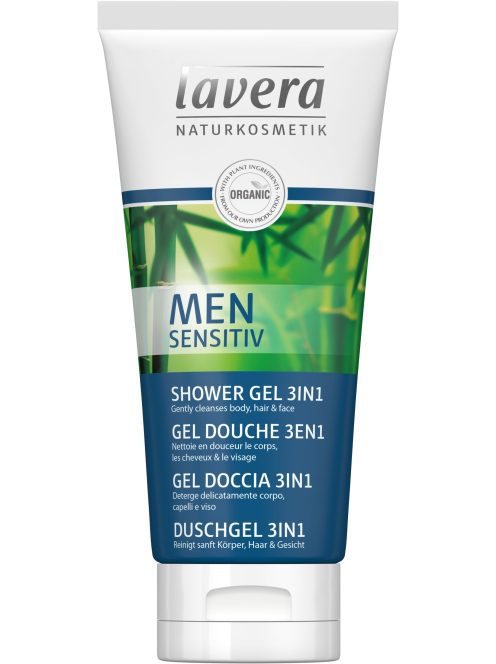 lavera Men Sensitive tusfürdő 3in1 (test, haj, arc) 200 ml