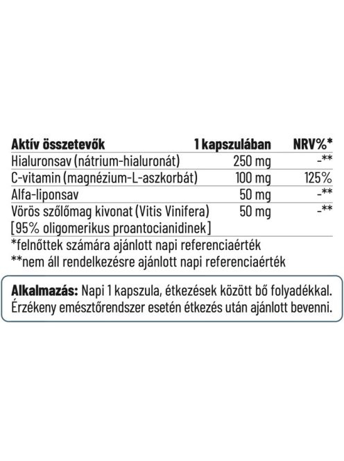 Nordvital Hialuronsav komplex 30 db vegán kapszula 