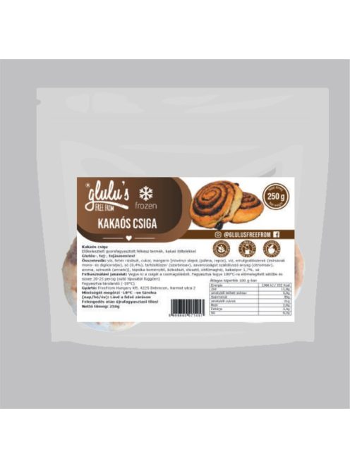 Glulu freefrom Kakaós Csiga 250 g