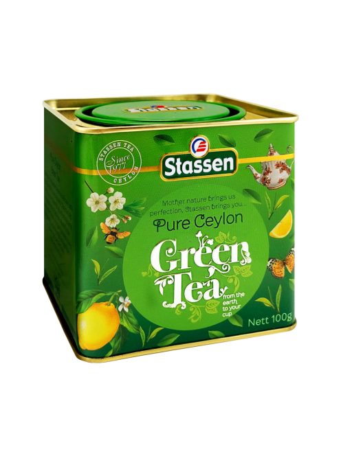 Stassen zöld tea szálas fémdobozos 100 g