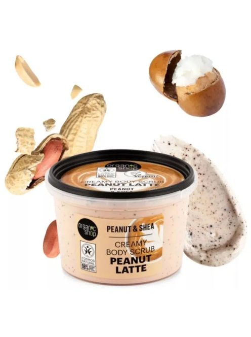 Organic Shop Peanut Latte krémes testradír mogyoróval és shea vajjal 250ml