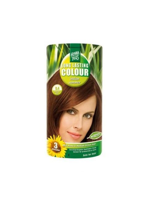 Hairwonder by HennaPlus női tartós hajfesték, vörös árnyalat, indián nyár (5.4) (Long Lasting Colour, Indian Summer)
