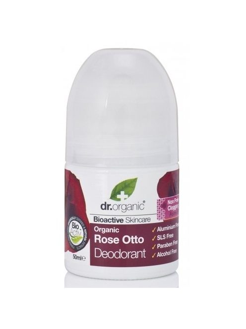 Dr. Organic Bio Alumíniummentes golyós dezodor bioaktív damaszkuszi rózsaolajjal 50 ml