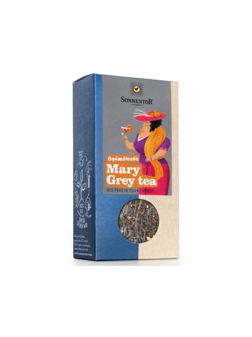 Sonnentor Bio Gyümölcsös Mary Grey fekete tea - szálas 90g 