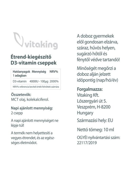 Vitaking D3-Vitamin Cseppek 10 ml