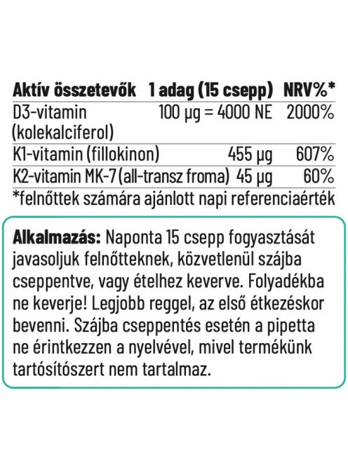 Nordvital D3+K2 csepp 30 ml 60 adag 