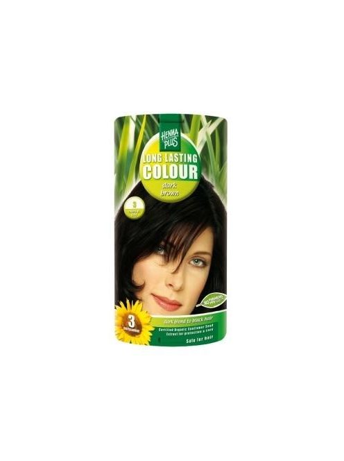 Hairwonder by HennaPlus női tartós hajfesték, barna árnyalat, sötétbarna (3) (Long Lasting Colour, Dark Brown)