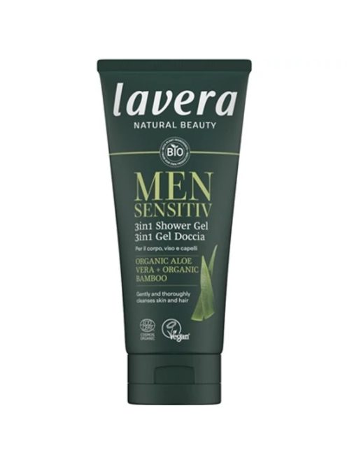 lavera MEN SENSITIV tusfürdő 3in1 (test, haj, arc) VEGÁN 200ml 