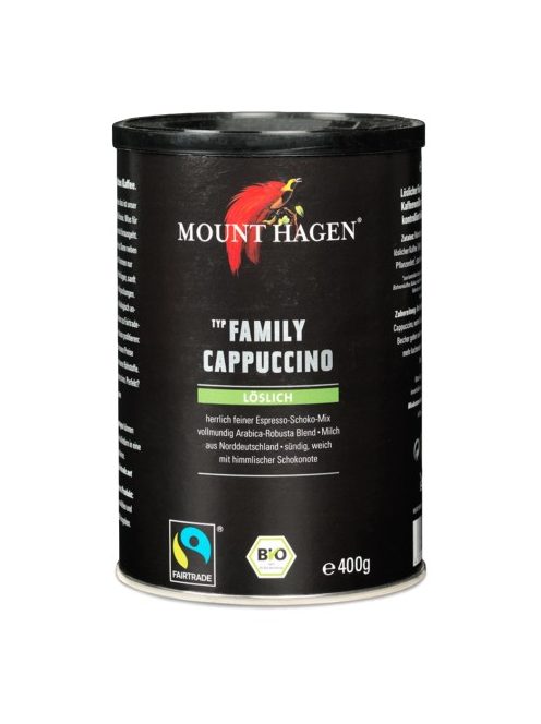 Mount Hagen Bio cappuccino Családi kiszerelés, dobozos, Fair Trade 400 g