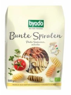 Byodo Bio Spirál, színes semola tészta 500 g 