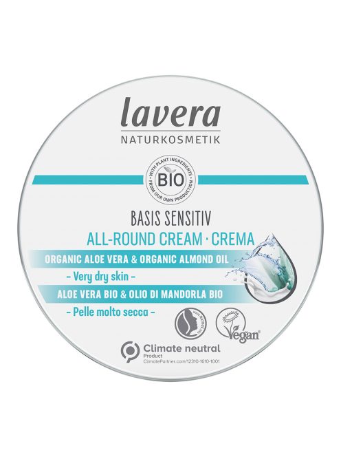 lavera BASIS Sensitive mindentudó krém tégelyes VEGÁN 150 ml