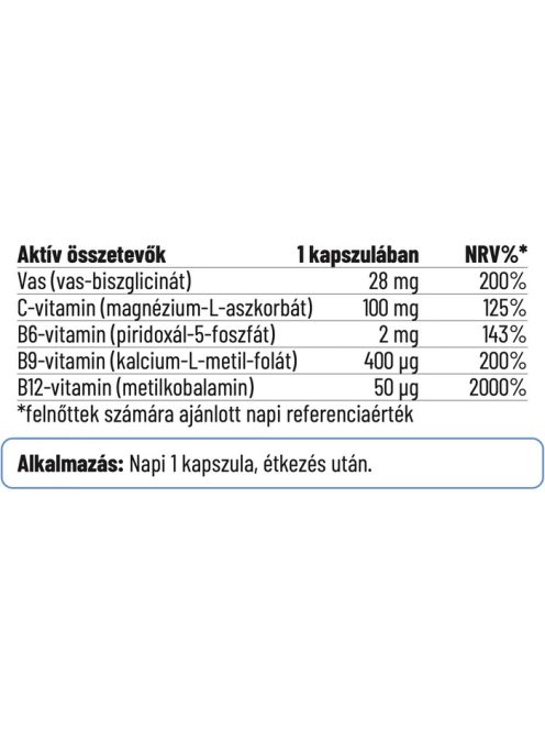 Nordvital Vas-biszglicinát 60 db vegán kapszula 