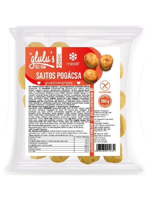 Glulus Freefrom Basic Sajtos Pogácsa Gluténmentes 350 g