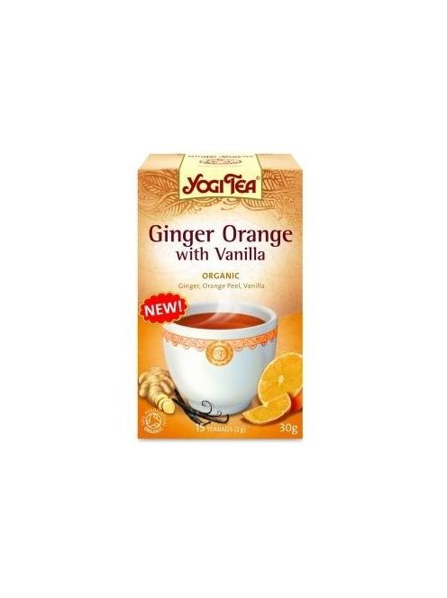Yogi Bio herba tea, Narancsos gyömbér herba tea vaníliával 17 filter 30 g